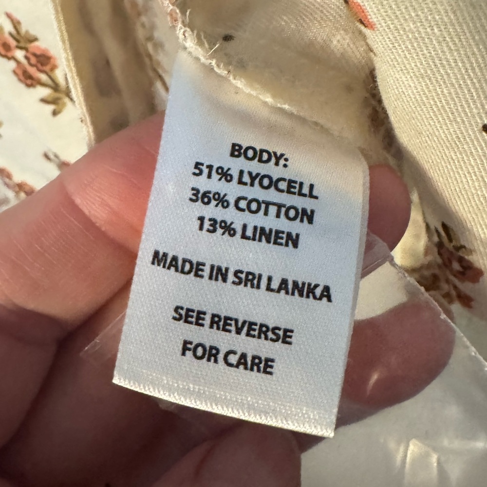Spartina 449 Floral Button-Down Top β Size Small β Lyocell/Cotton/Linen - Picture 6 of 9